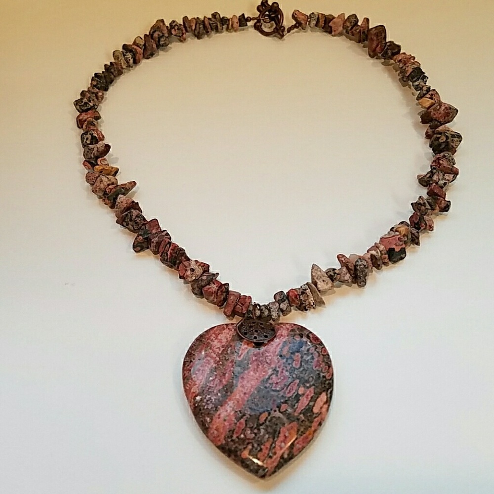 Clay and Olive Stone Necklace