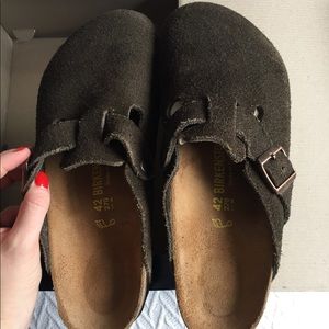Birkenstock Boston suede mocha size 42 WORN ONCE