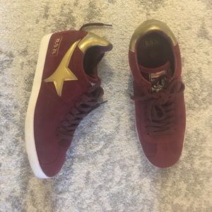 Ash burgundy suede wedge sneakers