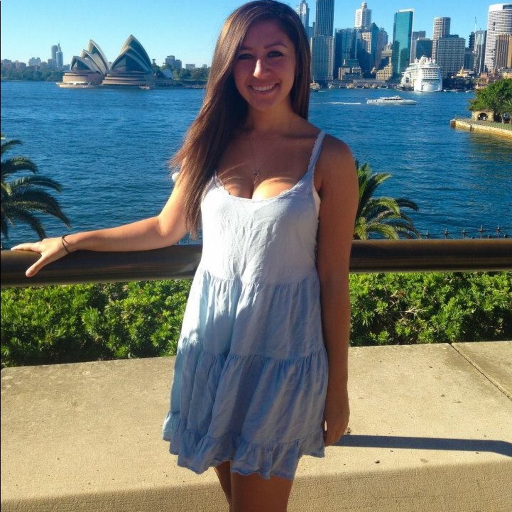 Light Blue Flowy Cute Brandy Melville Summer Dress