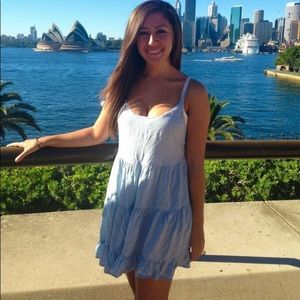 Light Blue Flowy Cute Brandy Melville Summer Dress