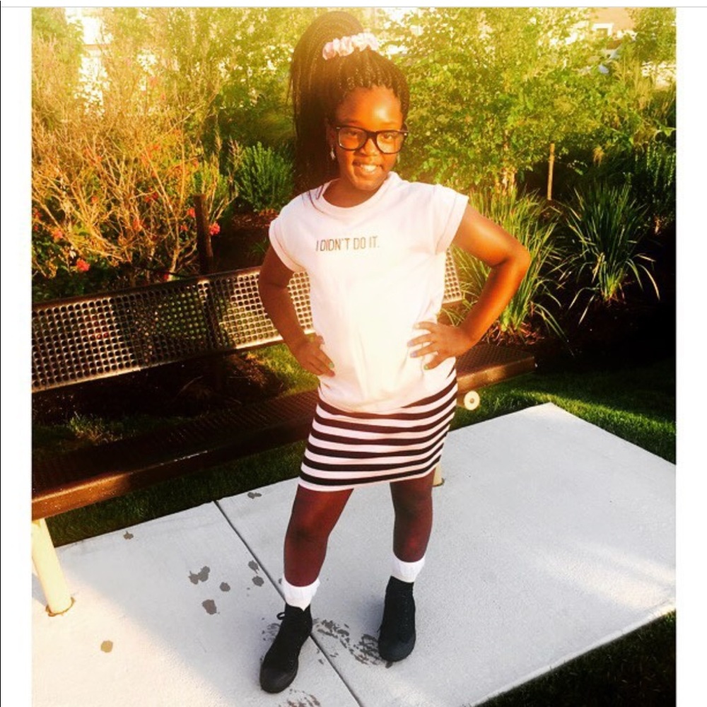 FOREVER 21 KIDS STRIPE SKIRT WITH TOP