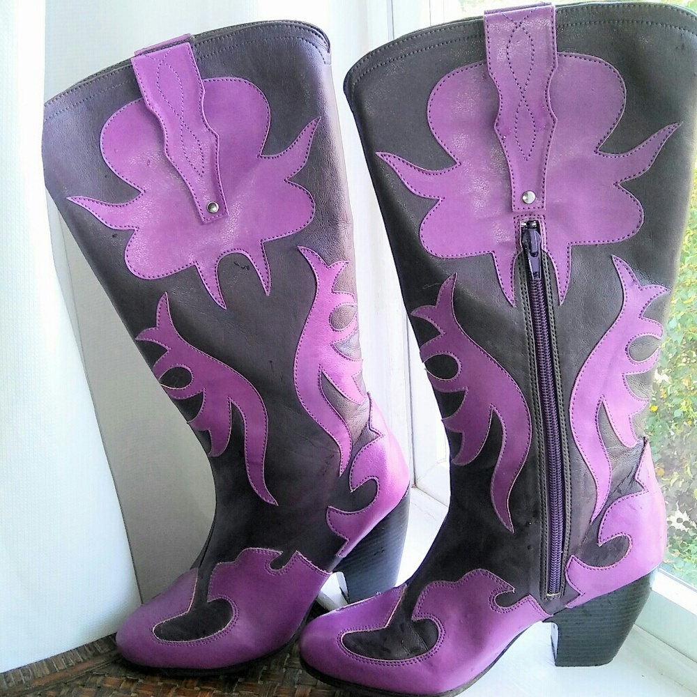 Trendy Purple Western Boots