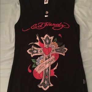 BRAND NEW-Embellished Ed Hardy Stretch Tank