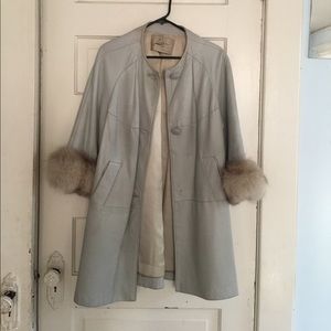 Vintage Mint coat with fur