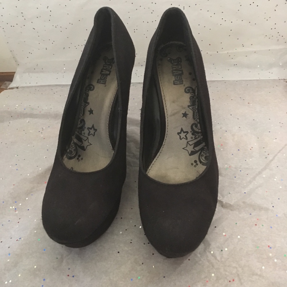 Faux suede wedges