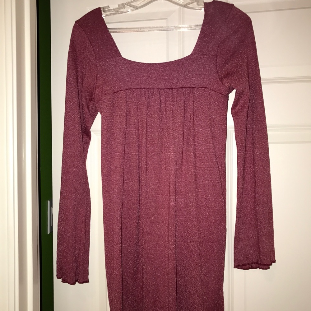 Michael Stars Raspberry shimmer long sleeve tunic