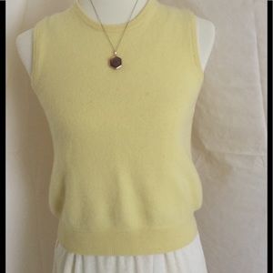 Soft lemon yellow cashmere tank