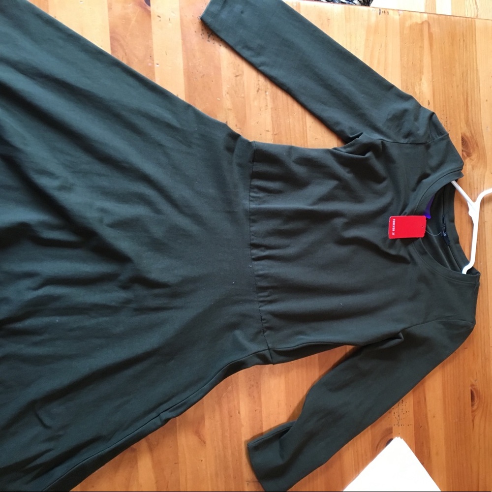 Forever 21 Dark green quarter sleeved dress