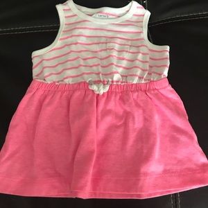Pink and white baby girl dress - 3 months