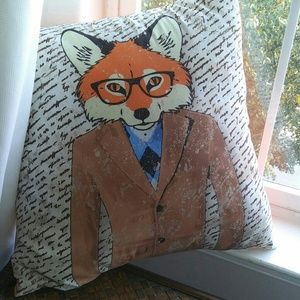 Nerdy fox pillow