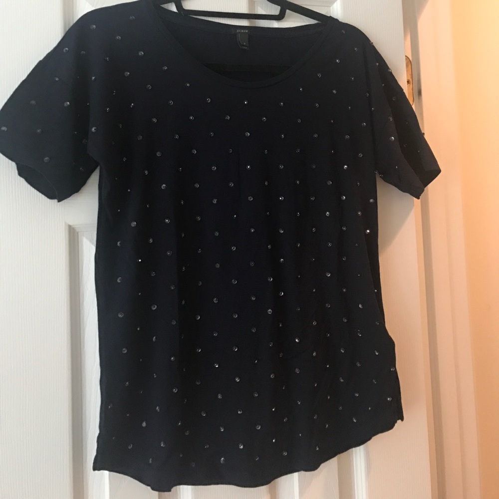 J Crew navy embellished t-shirt