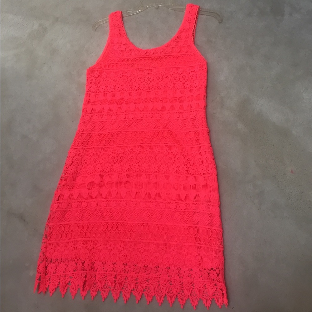 H&M divided bright pink/coral dress! Size 6