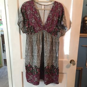 Xhilaration deep V neck floral dress