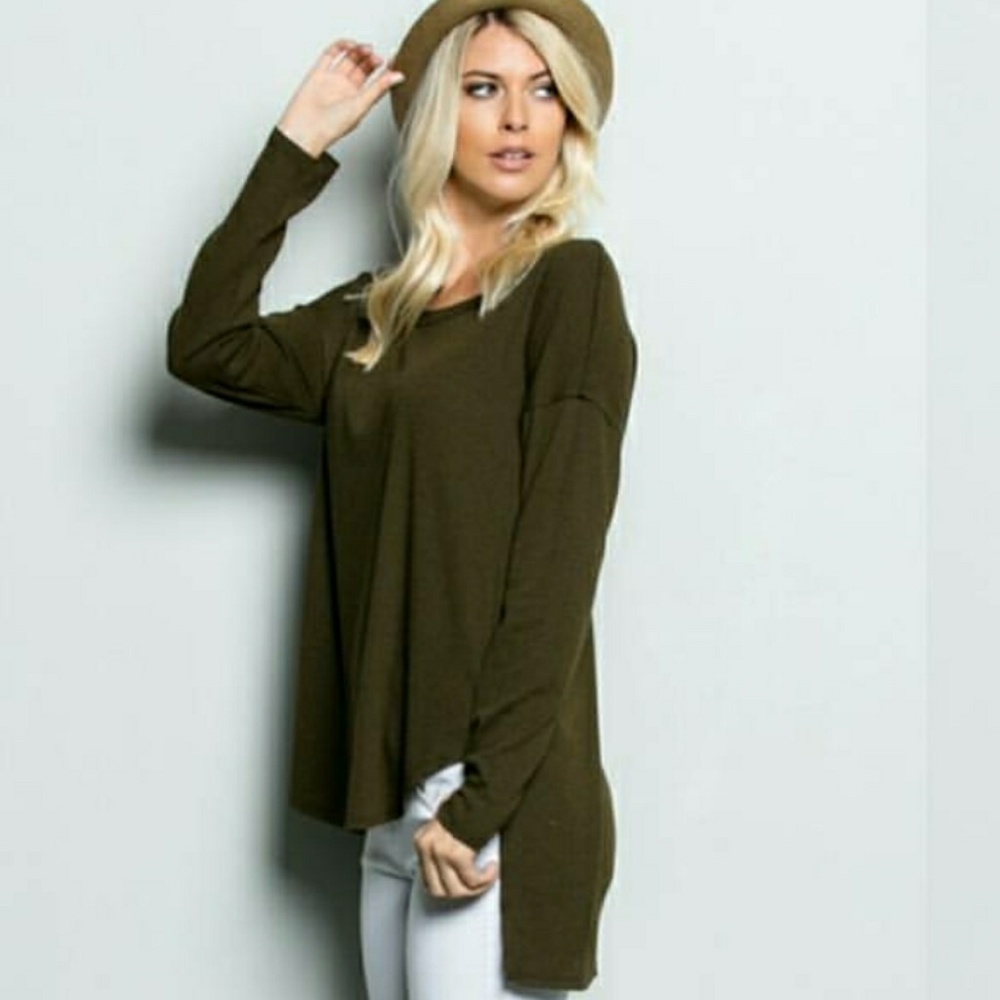 Olive green high low top