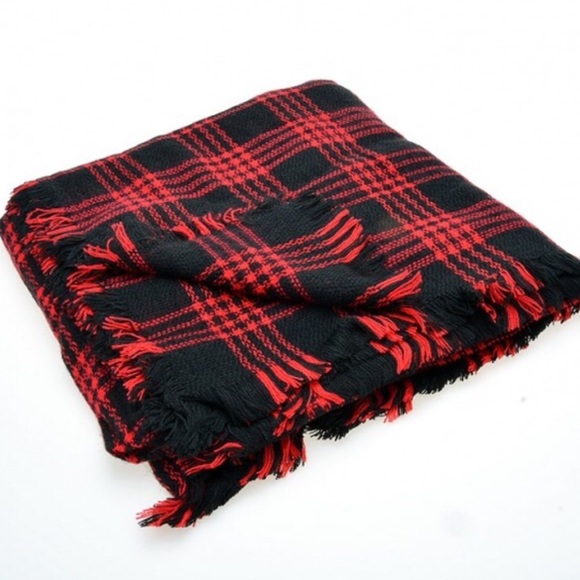 Oversized Plaid Tartan Blanket Scarf - Picture 2 of 2