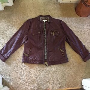 Maroon Dress Barn faux leather jacket