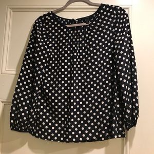 Silk J.Crew polka dot blouse