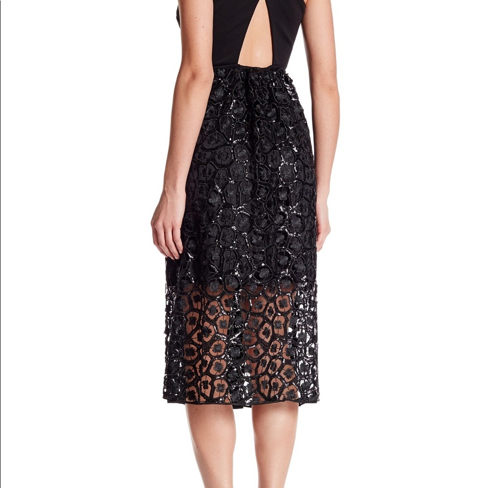 Nicole Miller Scuba & Sequin Lace Dress NM61081