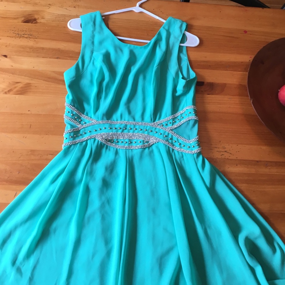 Sparkly teal Formal dress