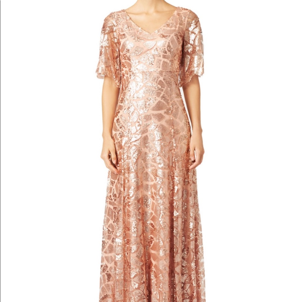 Slate and Willow shimmering rose gold dress