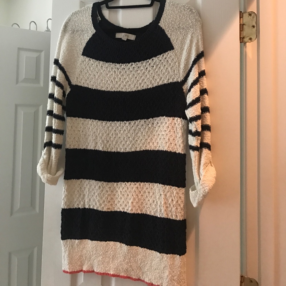 Striped Loft Tunic Sweater size medium