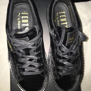 Rihanna Puna Black Suede Creepers