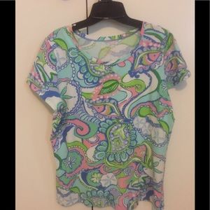Lilly Pulitzer Karrie Crew Neck Tee L