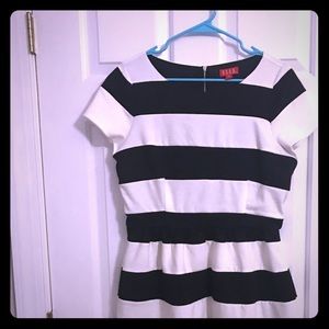 Black and White Stripe flare dress