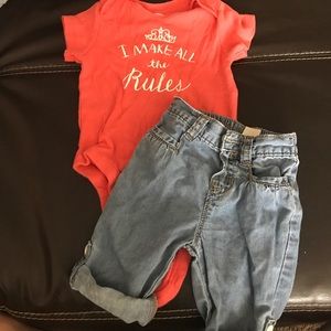 Baby girl onesie/pants set - 6 months
