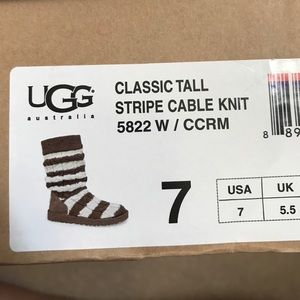 Classic Tall Stripe Cable Knit Ugg Boots