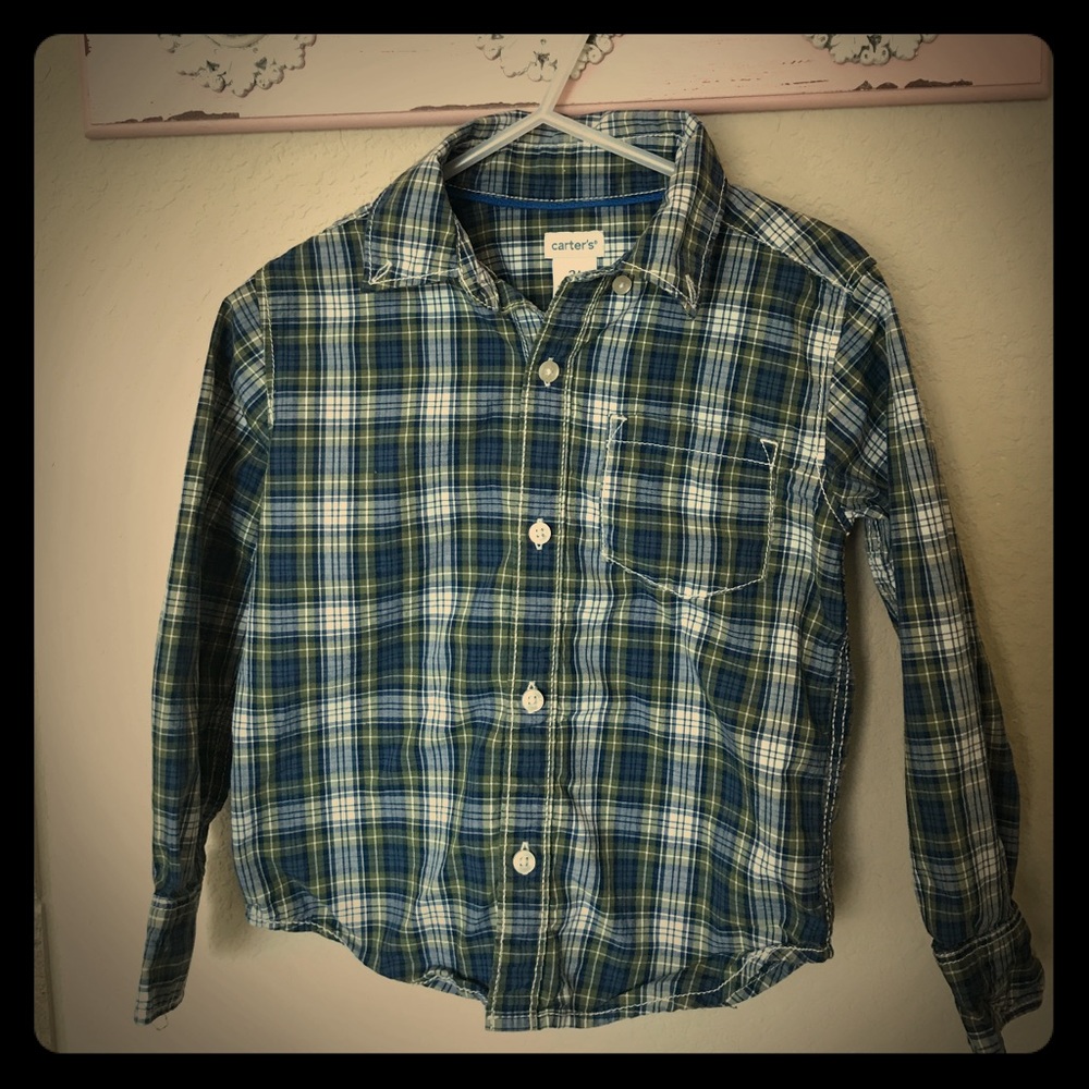Carters plaid button down shirt