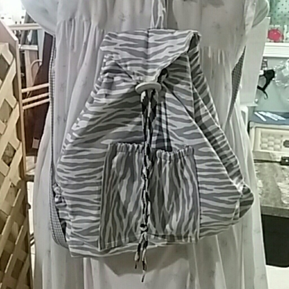 Zebra print hand made backpack brand new 4pockets