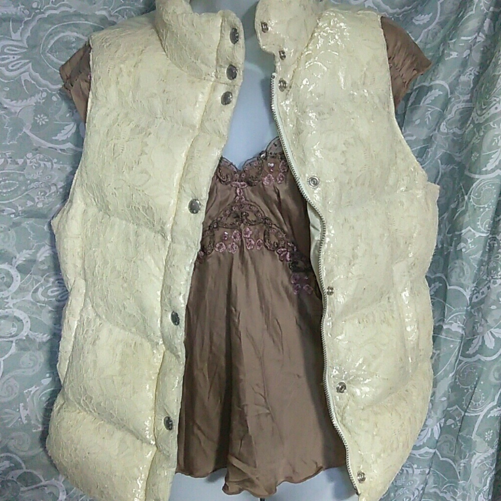 Ralph Lauren cream colored lace vest.