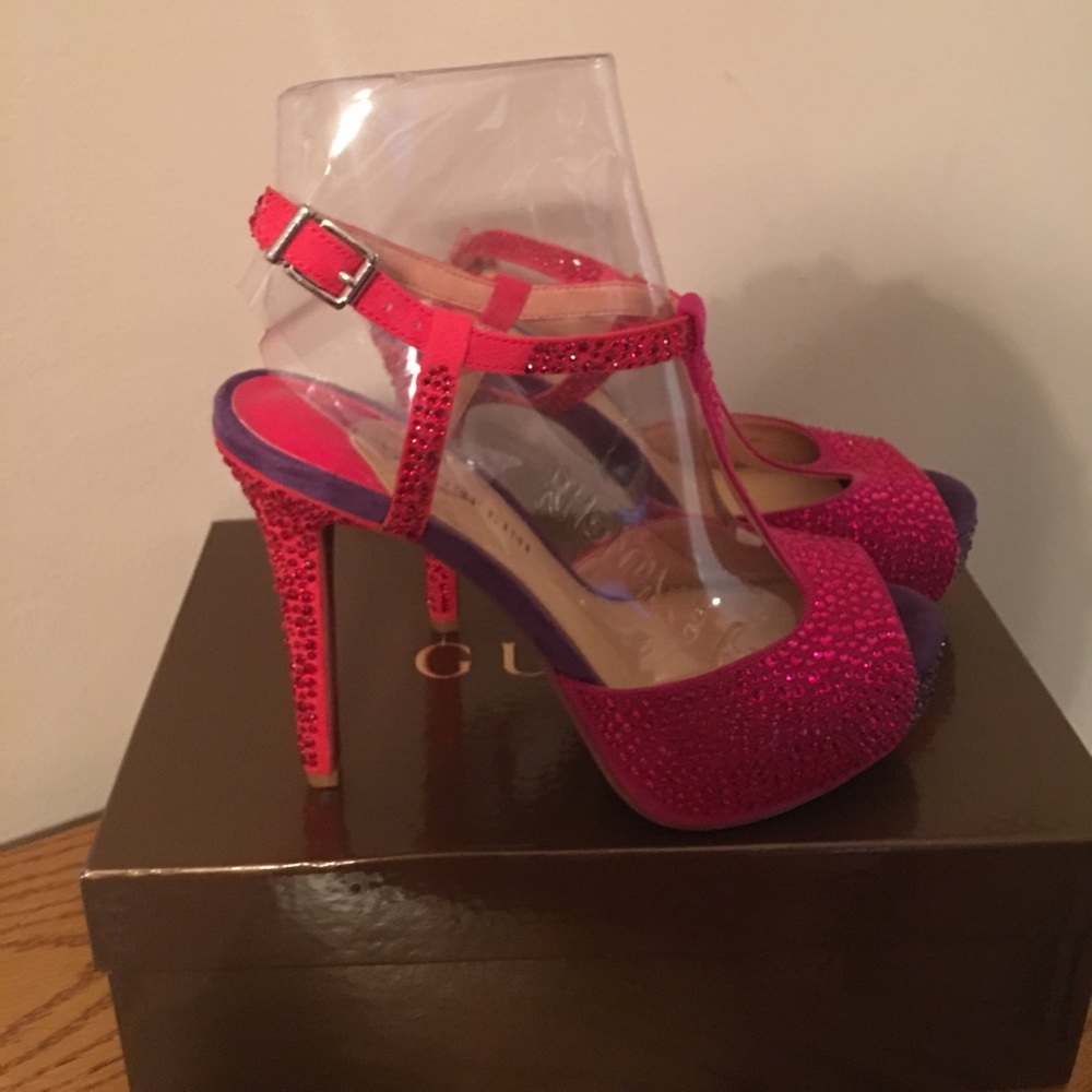 Multi Colored Suede Sandal with Crystals