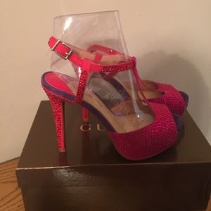 Multi Colored Suede Sandal with Crystals