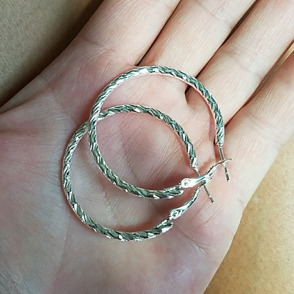 Silver hoops new