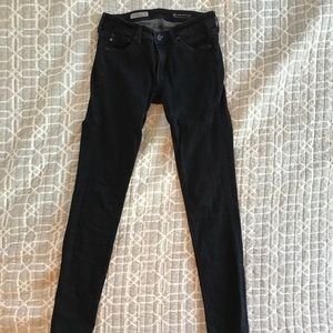 AG black skinny jeans, size 27R