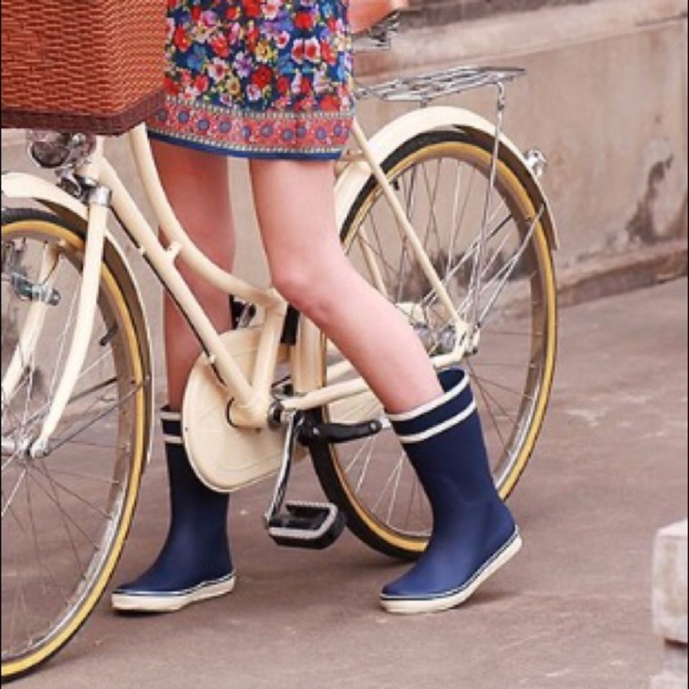 Dark blue rain boots