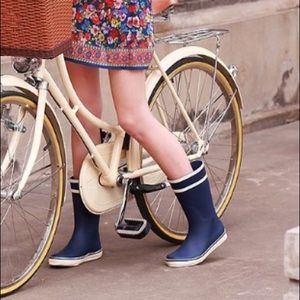 Dark blue rain boots