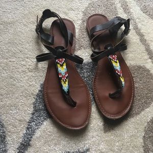 LAST CHANCE!! MOSSIMO Sandals with colored beads