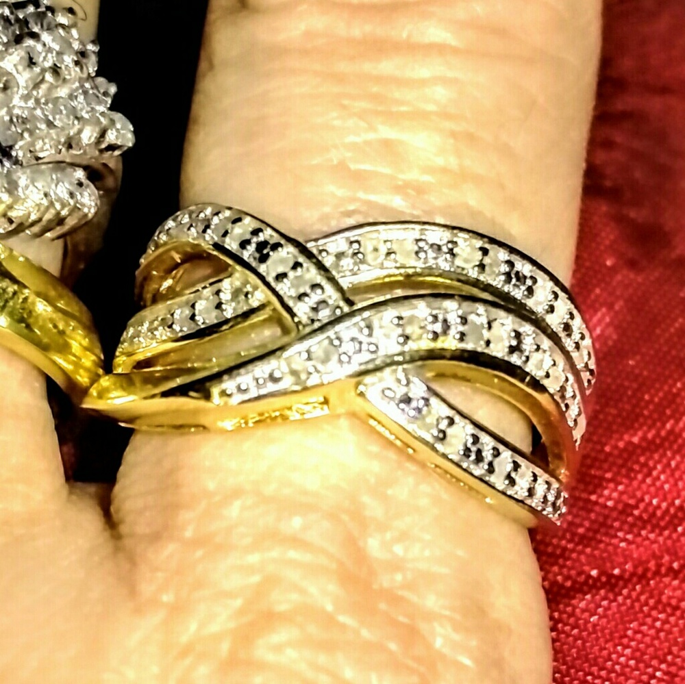.40ct of Paved Diamonds on 18kt gold & Sterling