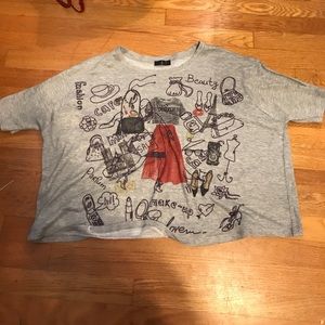 Sweater slightly cropped tee