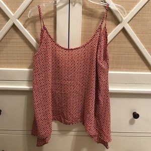 Flowy patterned Orange and blue Tank w/ long sides