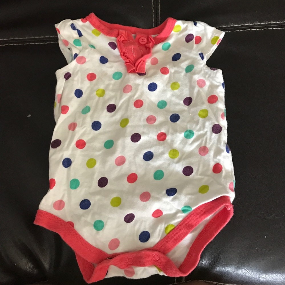 Baby girl colorful dots onesie - 6 months