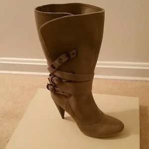 Stella McCarthy taupe boots