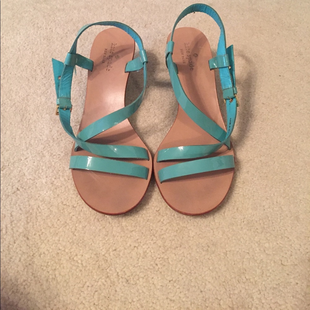 Kate Spade turquoise wedge. Worn once!
