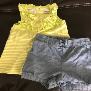 Baby girl top/bottom shorts 2pc set - 3 months
