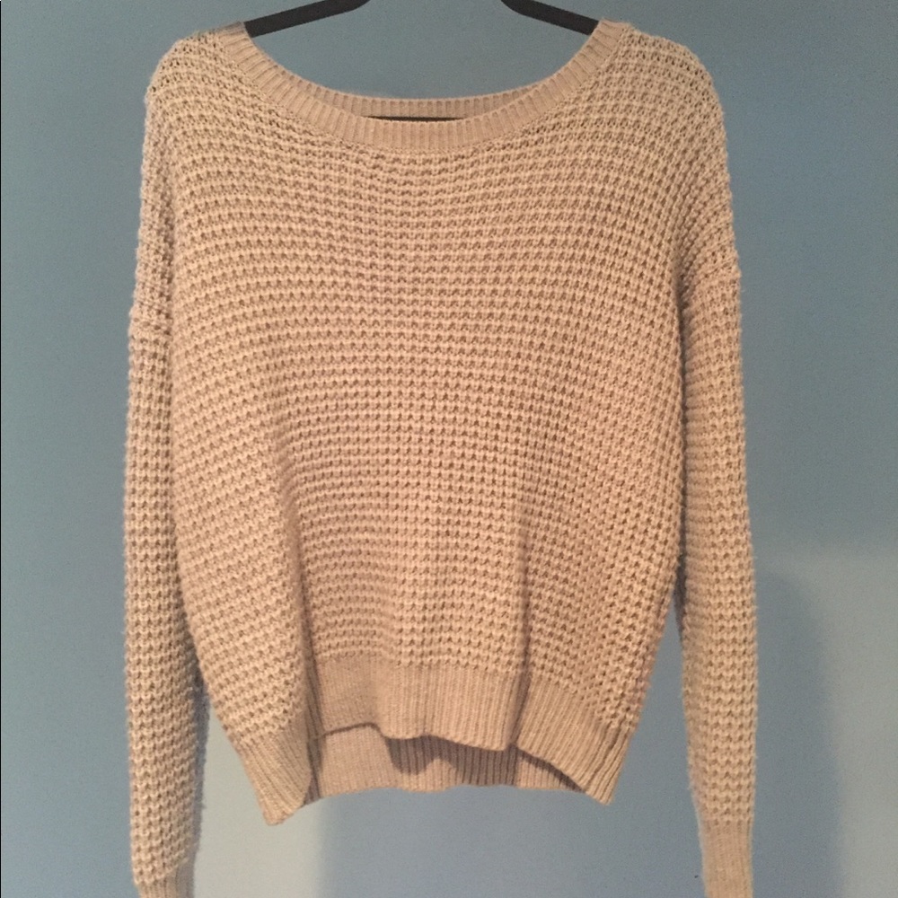 Gray waffle sweater