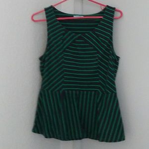 Green and Blue Women's Peplum Top